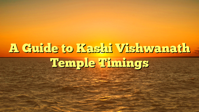 A Guide to Kashi Vishwanath Temple Timings